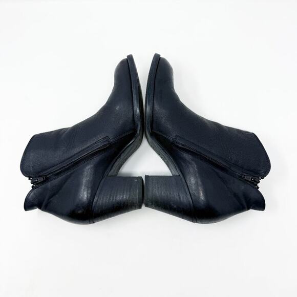 Paul Green Black Leather Ankle Booties Women's Sz 5.5UK Side Zip Made in Austria - Picture 4 of 9